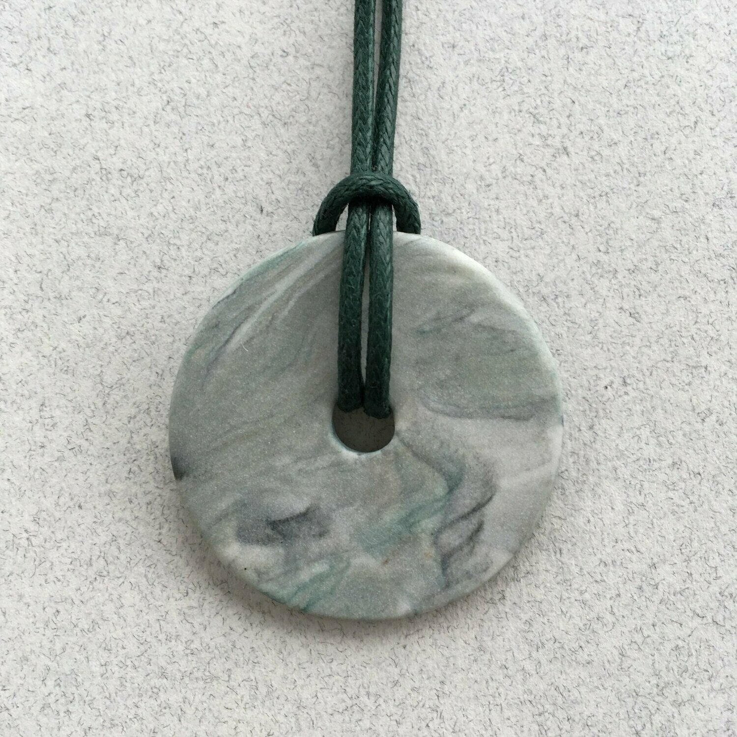 Blue green disc pendant