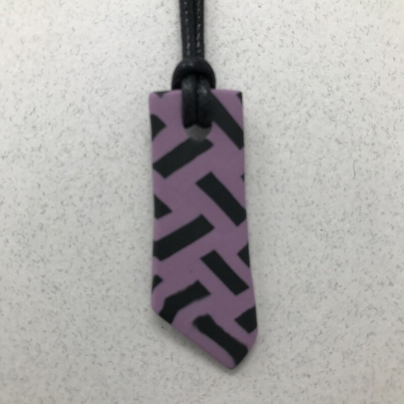 Lilac & black long pendant