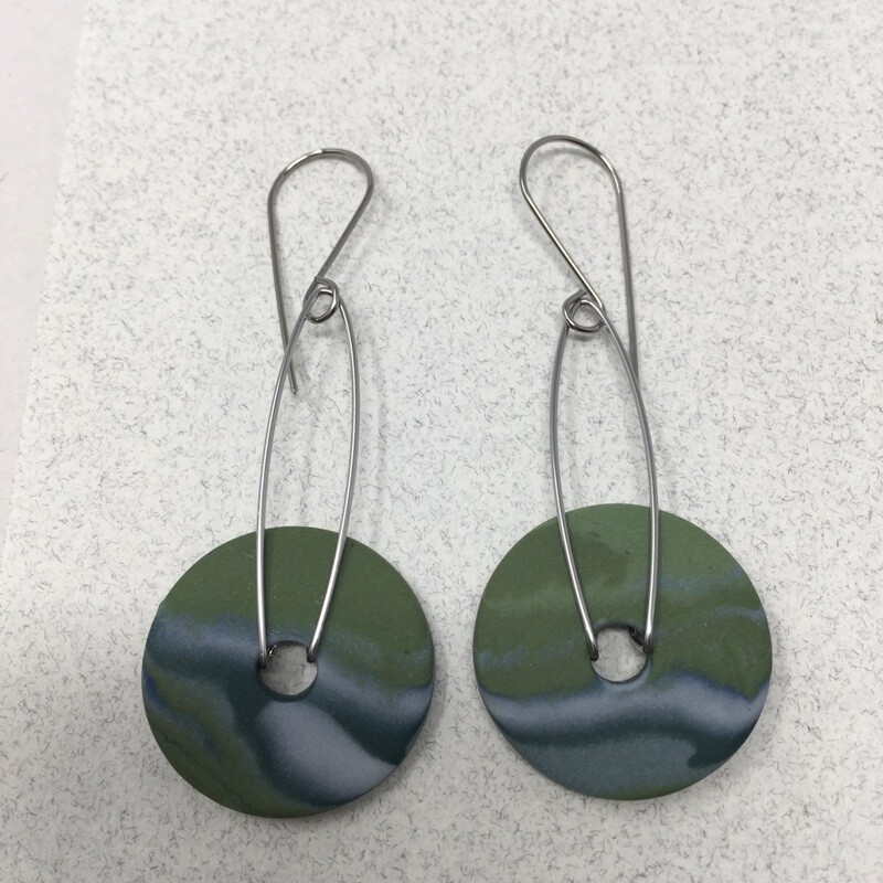 Deep water disc earrings