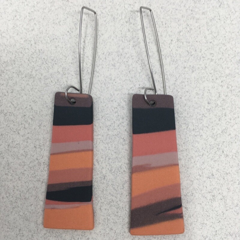 Ruthin red intense long earrings