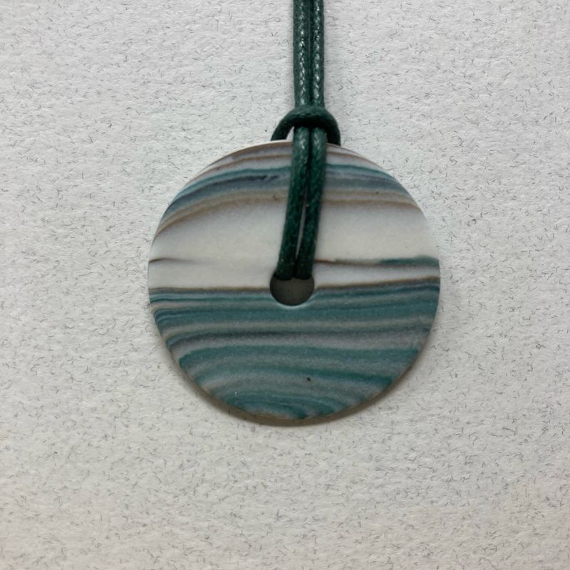 Blue green disc pendant