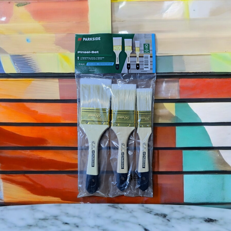 2 set di pennelli da 3 pz colori acrilici e a dispersione