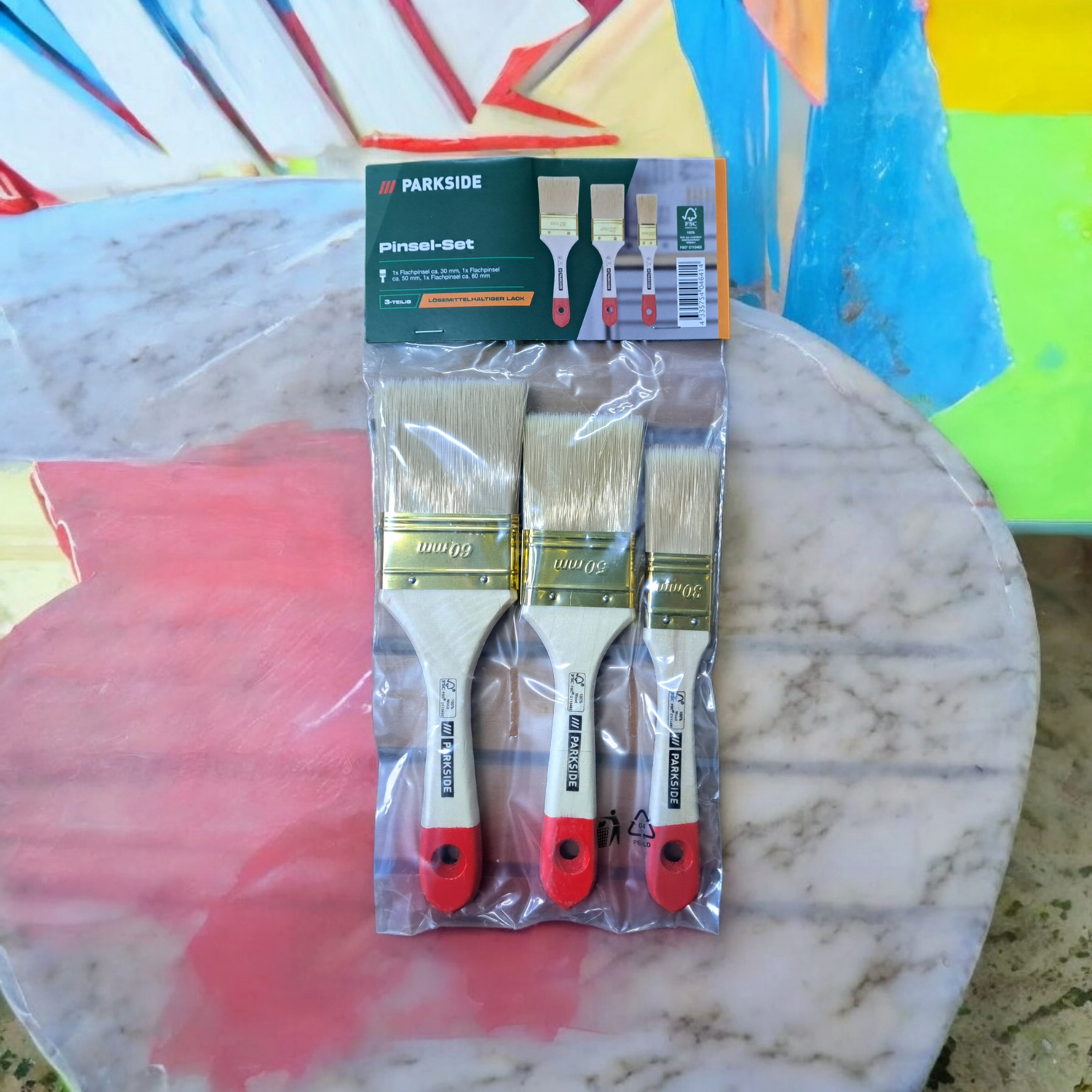 2 set di pennelli da 3 pz vernici contenenti solvente