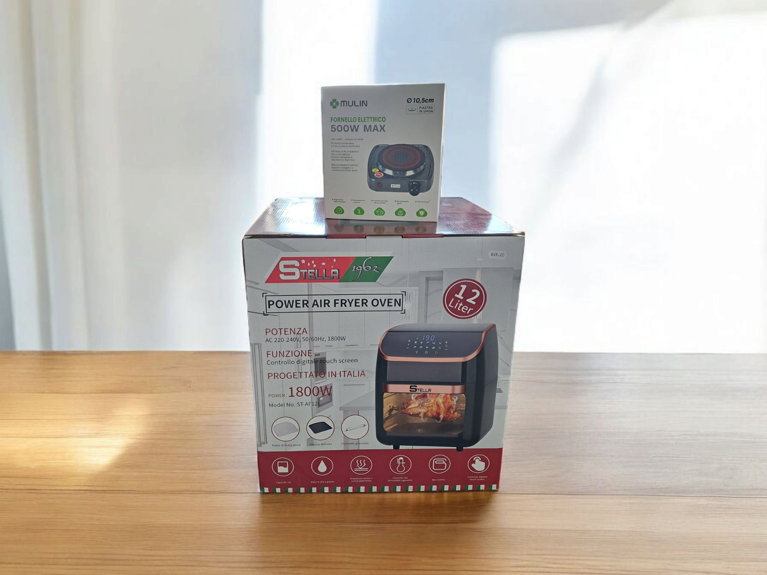 Friggitrice ad aria 12 litri & Fornello 500w