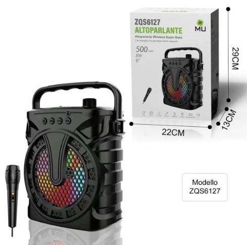 Karaoke - Cassa Altoparlante Bluetooth ricaricabile portatile con microfono