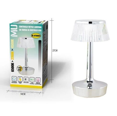 DL-XTD806 MU controllo tattile lampada da tavolo in cristallo usb