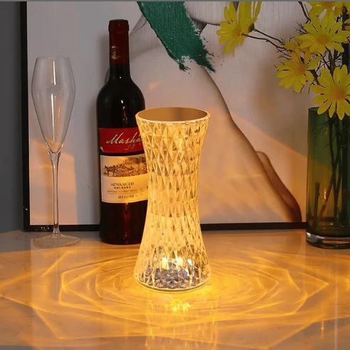 MU Lampada da tavolo LED touch senza fili ricaricabile lampada effetto cristallo
