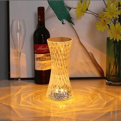 MU Lampada da tavolo LED touch senza fili ricaricabile lampada effetto cristallo
