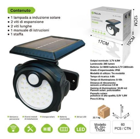 BL-SH-1705A Lampada induzione solare