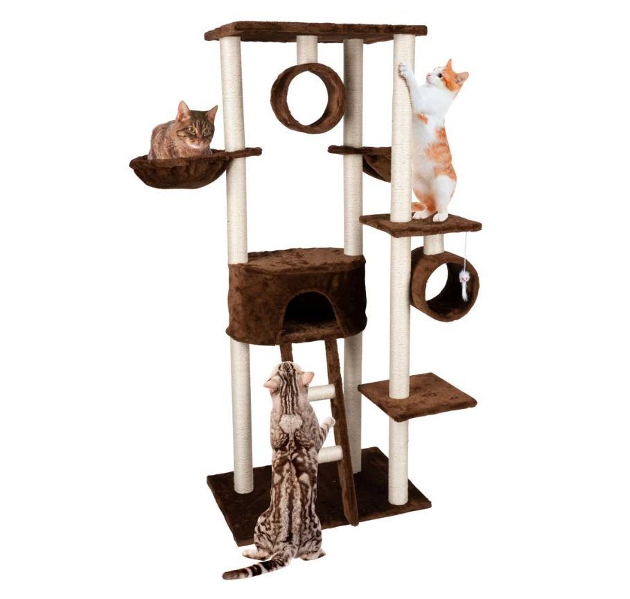 Tiragraffi gatti albero parco giochi gatto 165 cm marrone