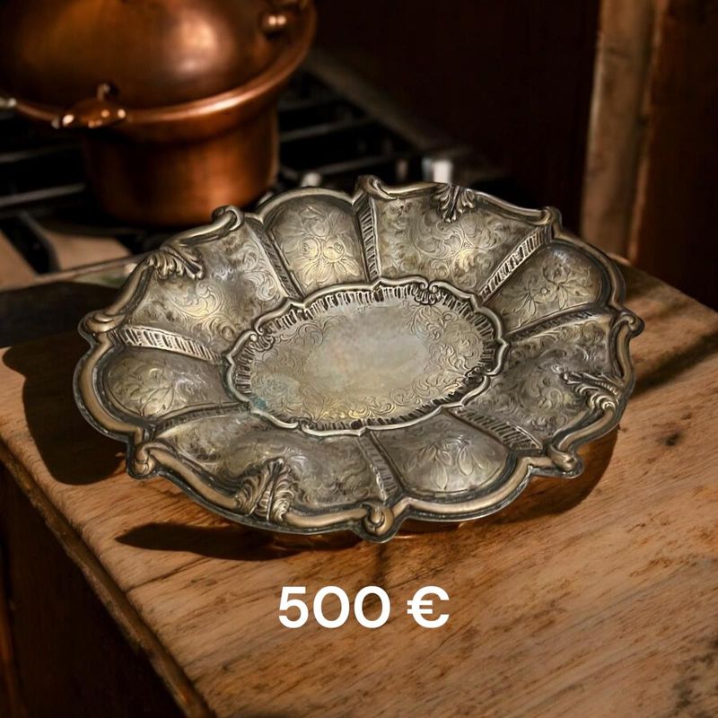 Vassoio laccata argento