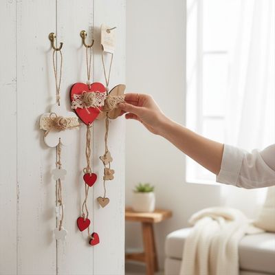 Decorazioni in legno e juta 12 pezzi Decorazioni in legno e juta 12 pezzi