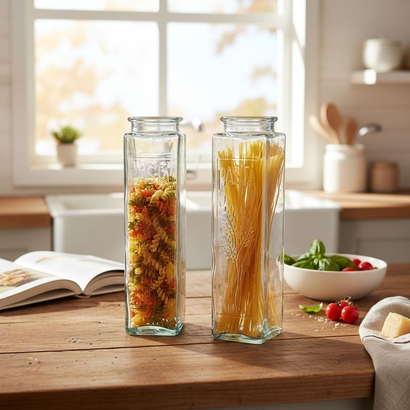 Contenitori in vetro per la pasta 2 pezzi Contenitori in vetro per la pasta 2 pezzi