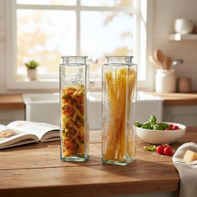 Contenitori in vetro per la pasta 2 pezzi Contenitori in vetro per la pasta 2 pezzi