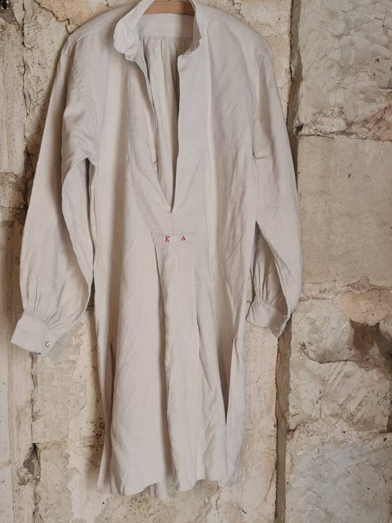 19th Century Original French Work Wear Linen Smock