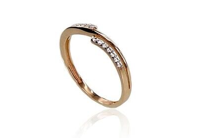 Women's Ring Size 15 Red Gold with Zirconia Mesh