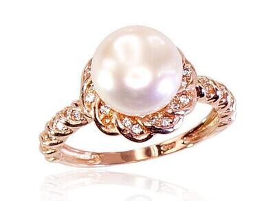 Auksinis žiedas moterims su kultivuotai perlais