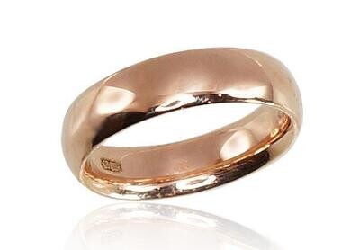 Lygus klasikinis vestuvinis žiedas, penkių milimetrų pločio