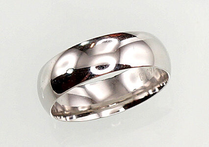 Sidabrinis vestuvinis žiedas, platus lygiu blizgiu paviršiumi