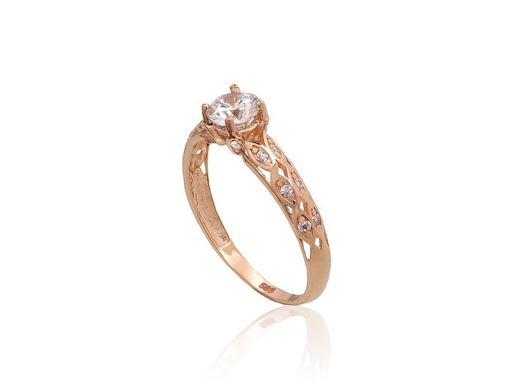 Moterims, sužadėtuvių žiedas su cirkonio akute Adalas Jewellery