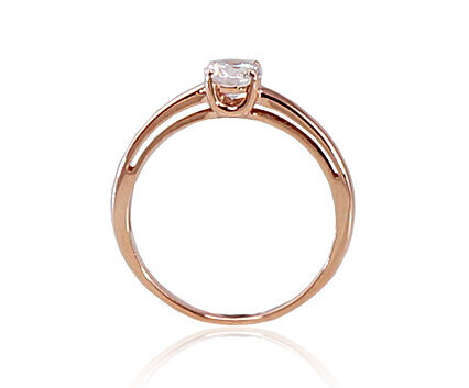 Auksinis žiedas su cirkonio akute sužadėtuvėms praba 585 Adalas Jewellery
