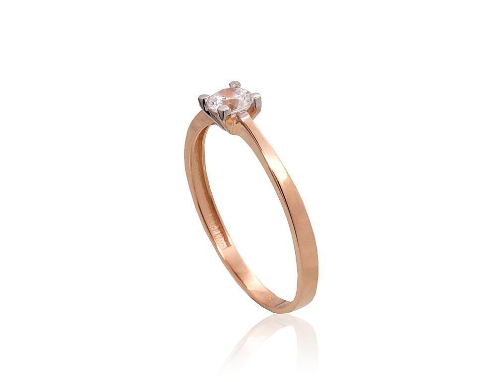 Sužadėtuvių žiedas moterims raudonas ir baltas auksas padengtas rodžių, Adalas Jewellery