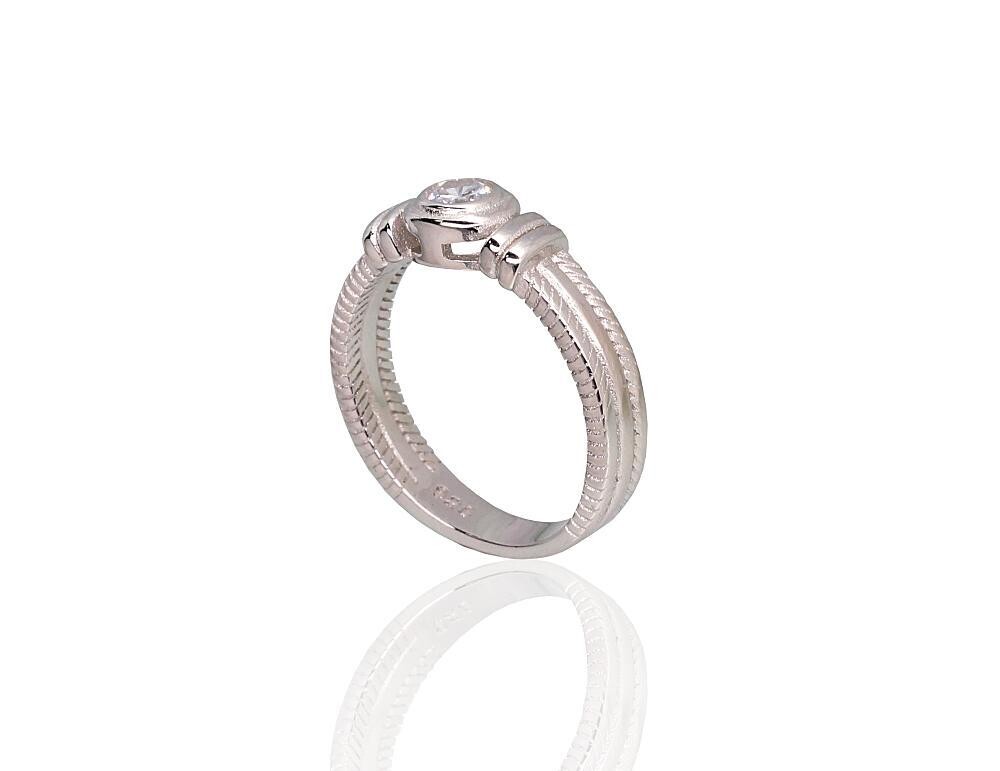 Sužadėtuvių žiedai, Moterims, Su akute, Cirkonai, metalas Sidabras, praba 925, modelis 2101796(PRh-…