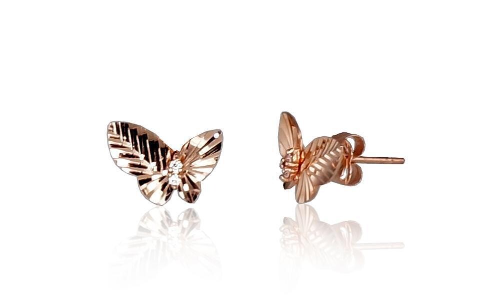 Auksiniai auskarai Pavasario drugelis