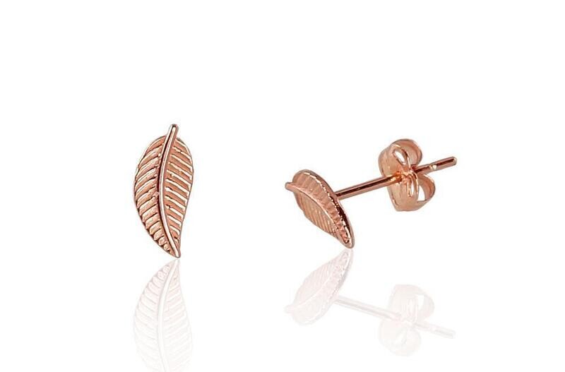 Gold earrings Leaf A1200829AuR
