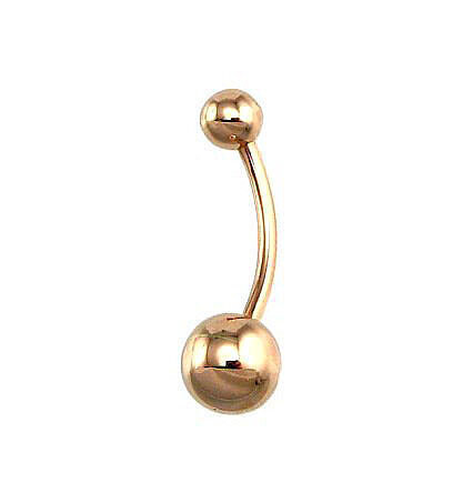Piercing in the navel, traditional without eyes, gold A1930036AuR