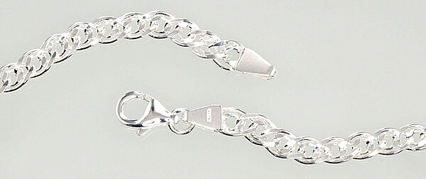 Sidabrinė grandinėlė, sidutinio pločio - 4,9 mm, sidabro praba 585