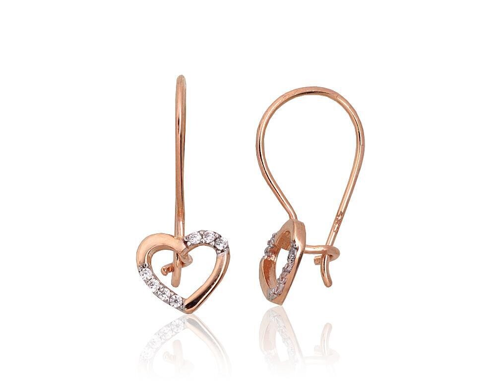 Širdelės formos Auksiniai auskarai mergaitėms ADUN1201451A