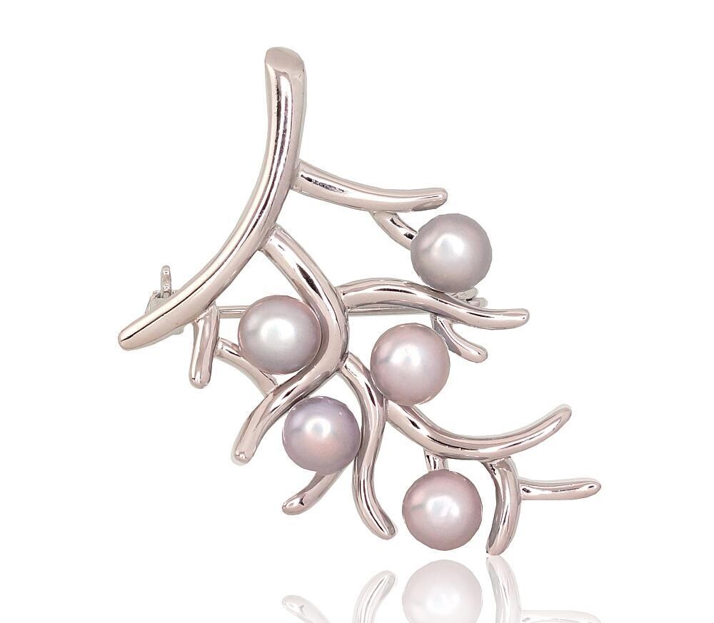 Puošni sidabrinė segė su perlais
