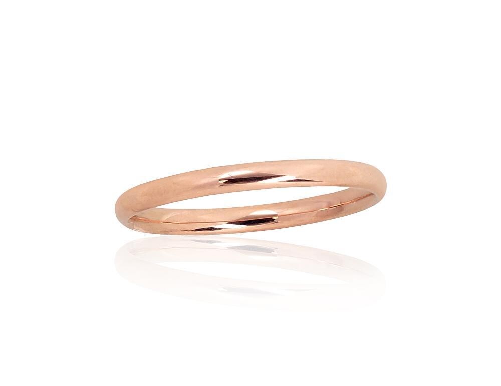 Klasikinis vestuvinis žiedas, raudono 585 prabos aukso, plonas, pigiausias vestuvinsi žiedas
