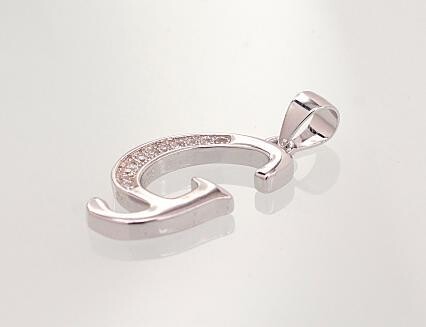 Raidės, Moterims, Su akute, Cirkonai, metalas Sidabras, praba 925, modelis 2301611(PRh-Gr)_CZ
