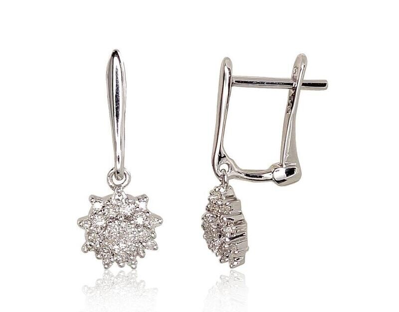 Diamond-encrusted white gold earrings A1200974