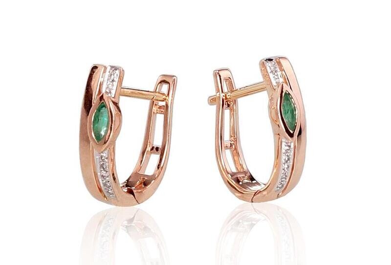 With Emerald and Diamonds Earrings with Lever backs A1200713A