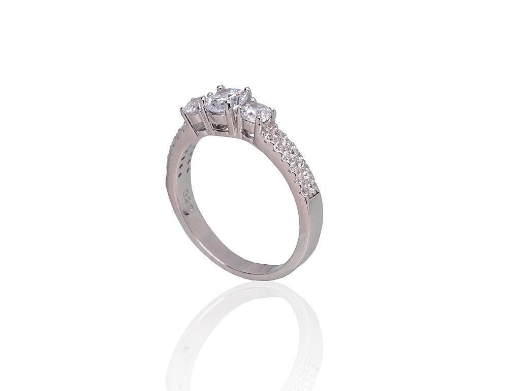Sužadėtuvių žiedai, Moterims, Su akute,, metalas Sidabras, praba 925, modelis 2101798(PRh-Gr)_CZ