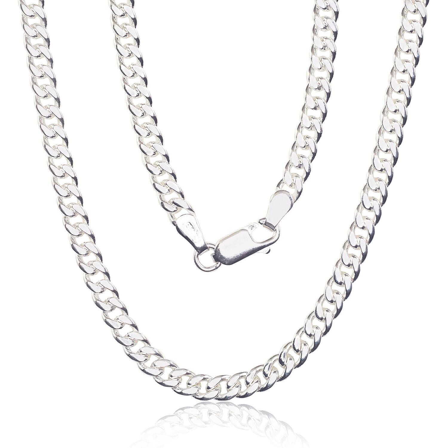 Vyriška sidabrinė grandinėlė nėrimas: Curb, storis: 4 mm A2400141
