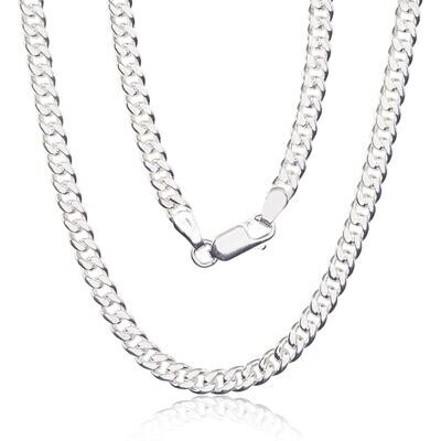 Vyriška sidabrinė grandinėlė nėrimas: Curb, storis: 4 mm A2400141