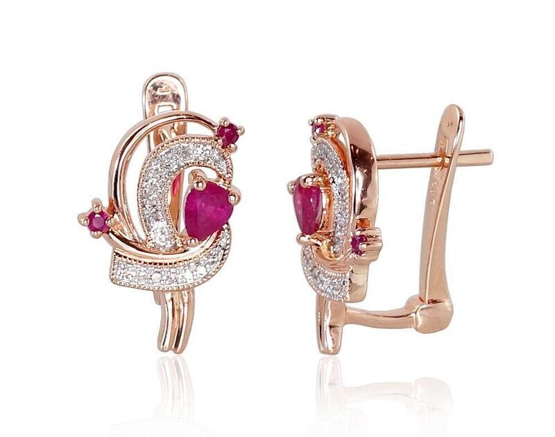 Earrings with Lever backs A1200503AuRPRhWDIRB