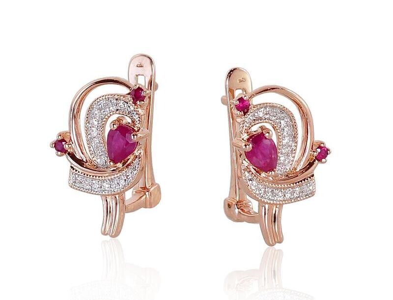Earrings with Lever backs A1200503AuRPRhWDIRB