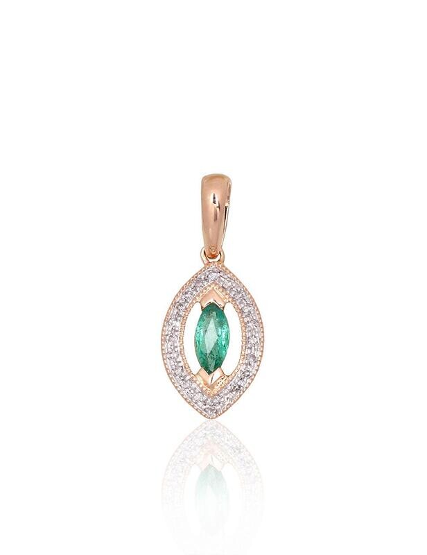 Gold Pendant with Gemstone A1301074AuRPRhWDIEM