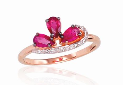 Goldring mit Edelstein A1100510AuRPRhWPRhBkDIRB