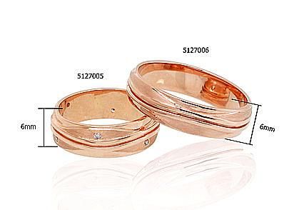 Vestuviniai žiedai, Moterims, Su akute, Cirkonai, metalas Auksas, praba 585, modelis 1100544(Au-R)_…