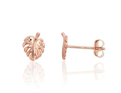Auksiniai Auskarai Vaikams, mergaitėms. užsegimas adatėlės, užspaudžiami vinukai, raudonas auksas, praba 585, kaina 105 €