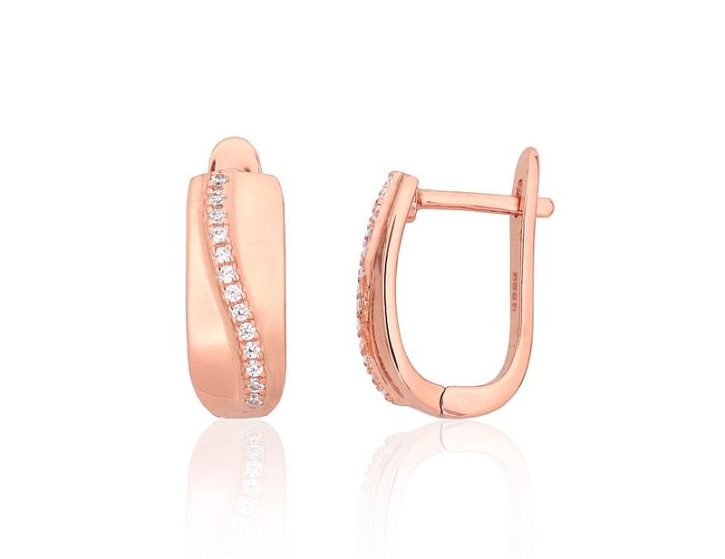 Silver Earrings with English Clasp A2204203PAuRCZ