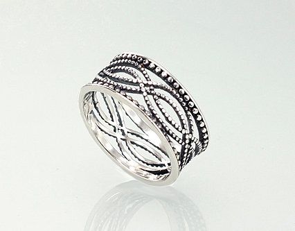 Žiedai, Moterims, Be akučių,, metalas Sidabras, praba 925, modelis 2100924(POx-Bk)
