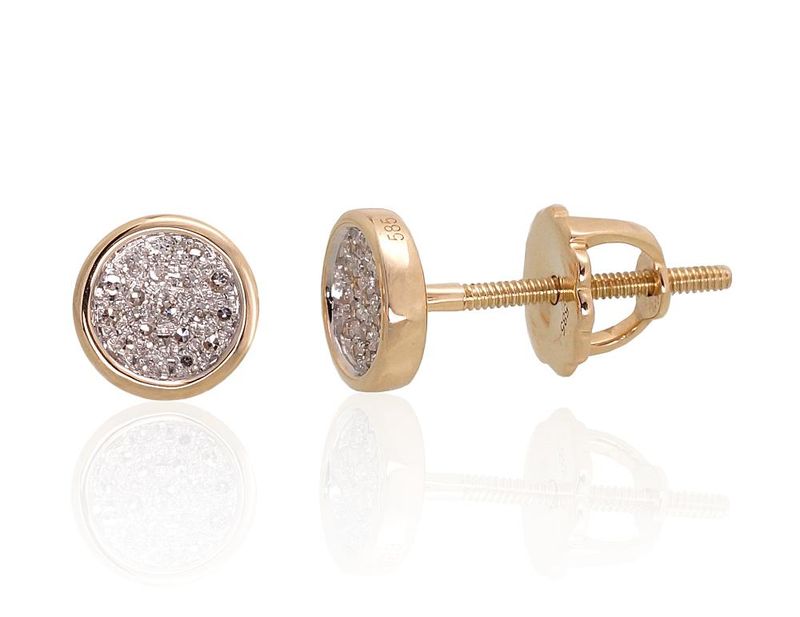Gold Stud Earrings A1200453AuYPRhWDI