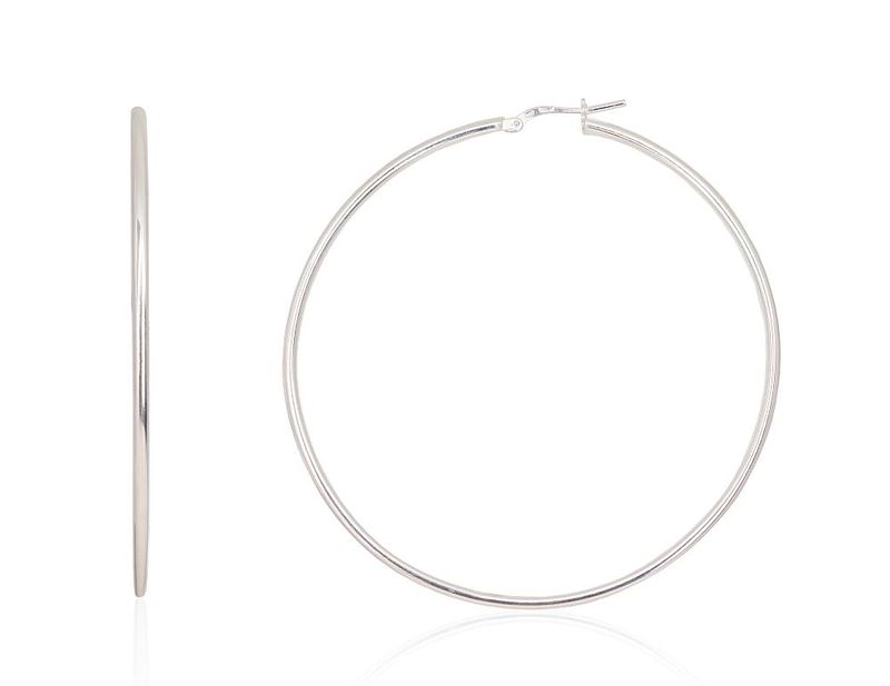 Sidabrinai Auskarai Rinkutės, rinkės, apvalūs Auskarai moterims, didelės rinkės, kaina 65 €